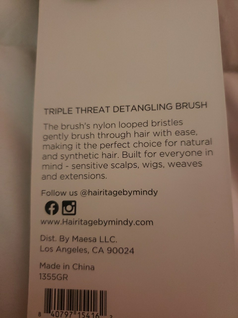 Hairitage TripleThreat 4- Natural,Synthetic Hair Or Wigs Detangler & 4senitivity