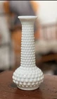 Vintage E.O. Brody Co. USA White Milk Glass Hobnail Bud Vase EXC