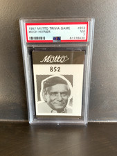 1987 Motto Trivia Game Hugh Hefner Rookie PSA 7 - POP ONE / NONE HIGHER.