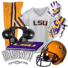 LSU Tigers Kids NCAA 11pc Deluxe Football Uniform Set, Small