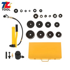 15 Ton 1/2" - 4" Hydraulic Punch Driver Kit Hole Knockout Puncher Tool w/10 Dies