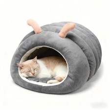 Cat Bed Cave for Indoor Cats, Covered Cat Bed House Tent with Removable Washa...