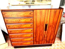 Westnofa Mid Century Danish Rosewood 14 Drawer Armoire Gentleman's Chest Highboy