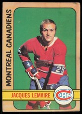 1972-73 TOPPS JACQUES LEMAIRE MONTREAL CANADIENS #25 EX - LIGHT MARK