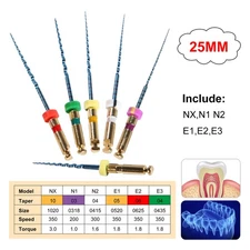 Dental Endo Rotary Files X-Pro Gold Taper NITI Root Canal Files 25MM 6Pcs