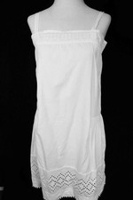 Antique 1920's French White Cotton Slip/Night Gown Size Small Excellent Cond
