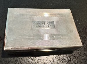 Antique Sterling Silver Birks  Cedar Wood Lined Box 