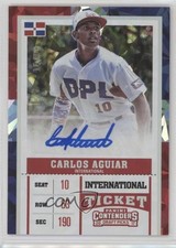 2017 Contenders Draft Picks Cracked Ice Ticket 14/23 CARLOS AGUIAR #11 Auto 1u0