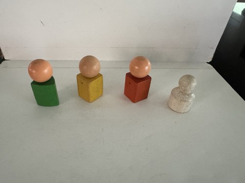 Vintage Playskool Wood People - Lot Of 4 - Picture 2 of 4