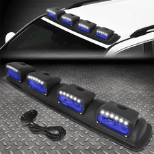 UNIVERSAL 4X4 OFF-ROAD BLACK FRAME BLUE LENS ROOF MOUNTED FOG LIGHT W/ 24PCS LED