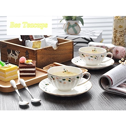 Gifts for Women Porcelain Tea cups and Saucers,Art Latte Cup, Cappuccino Cup,... - Bild 6 von 9