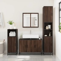 Waschbeckenunterschrank Braun Eichenoptik 90X33X60 Cm BadmöBel