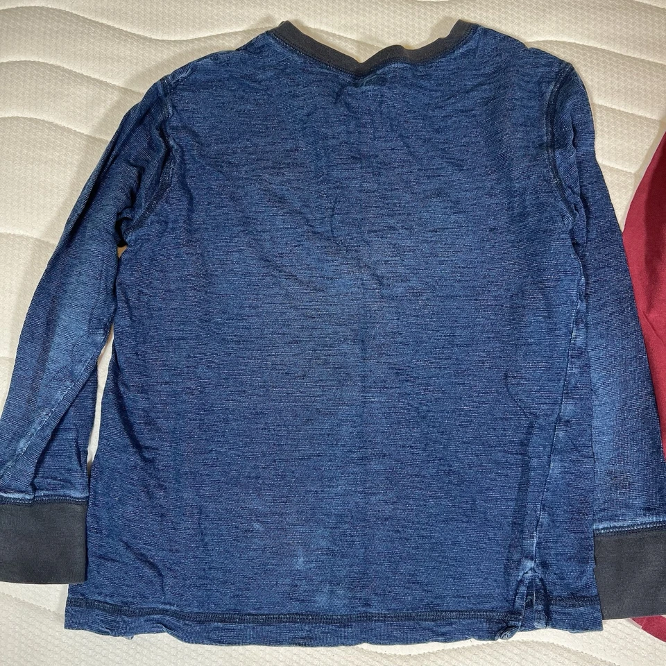 Lote de 2 Camisas Crazy 8 Manga Larga Niños Talla 7-8 Rojo Azul Rayas V Foto 4 de 4