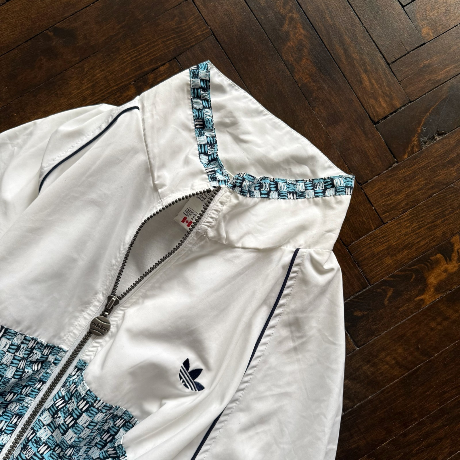 Adidas Womens Vintage 80s 90s Geometric Pattern Track Jacket Y2K Style Size - L image 4