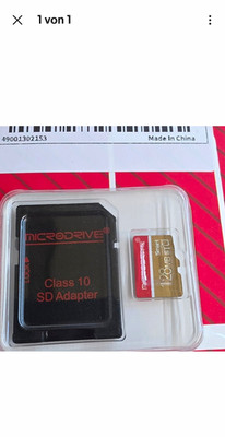 microDRIVE 128MB MicroSDHC Speicherkarte Class 10 mit SD-Adapter Neu