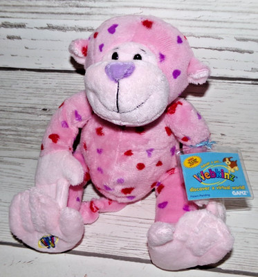 NWT Webkinz Love Monkey HM343 With Tag GanzPlush Stuffed Animal Sealed Code