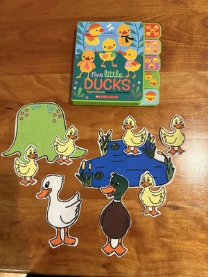 New: Five Little Ducks children's picture book and feltboard pieces characters