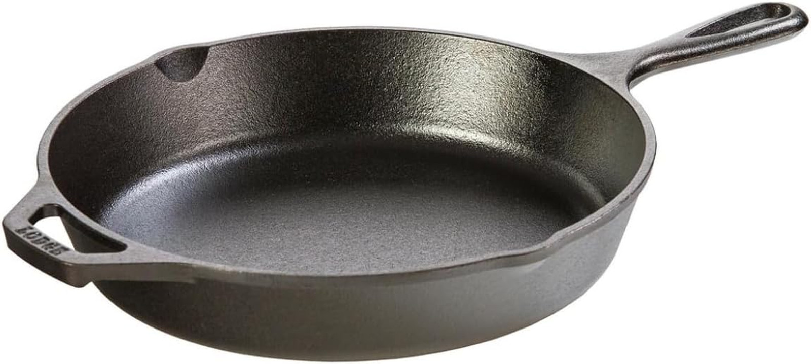 10.25 Inch Cast Iron Skillet – Pre-Seasoned Frying Pan with Teardrop Handle – Ov