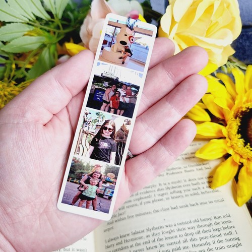 Personalised photo bookmark metal your photos coloured tassel xmas gift mum her - Bild 2 von 19