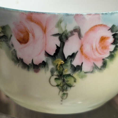 1925-27 antike handbemalte CT Altwasser Bayrische rosa Rose Teetassen und Untertassen - Bild 8 von 10