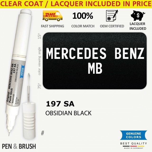 197 SA Black Touch up Paint for MERCEDES BENZ MB Obsidian Black Pen