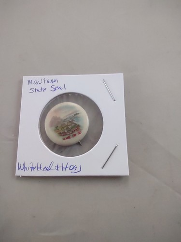 ANTIKE SÜSSE KAPORAL ZIGARETTEN Vintage Pinback Montana State Seal - Bild 3 von 3