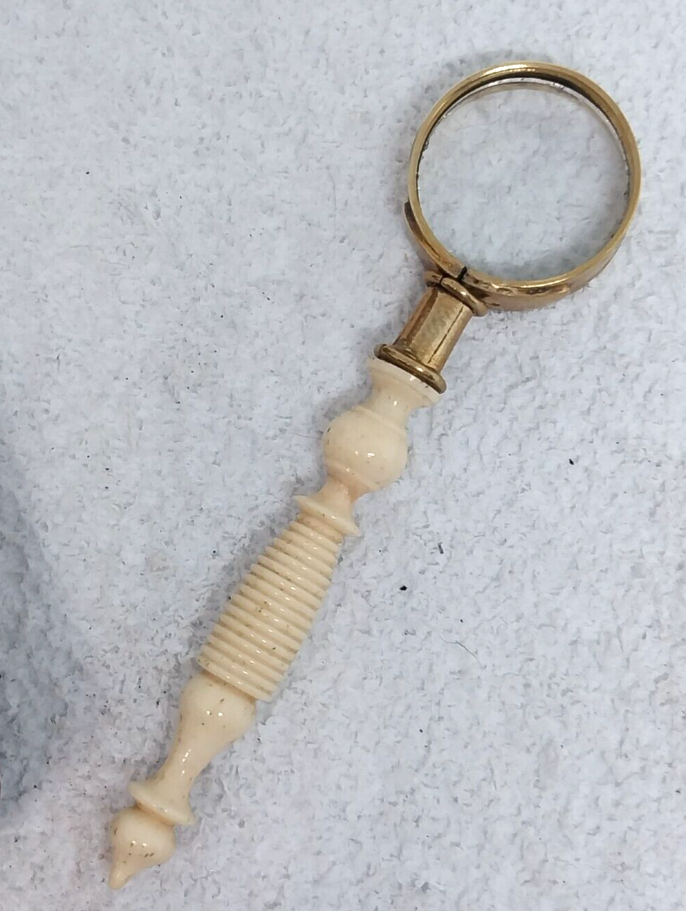 Antique miniature Magnifying Glass brass Bone Handle eBay