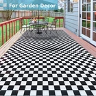 GOTGELIF 9'x18' Grid Outdoor Rug RV Outdoor Mat Camping Rugs Rug Waterproof US