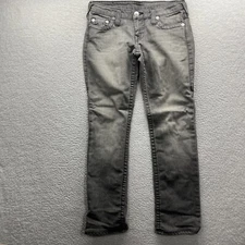 True Religion Jeans Womens 27(fits 30x30) Gray Low Rise Straight Leg Cotton