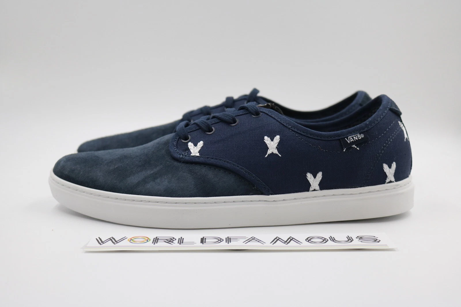 NEW MEN'S VAN OTW LUDLOW FEATHERS NAVY WHITE SZ 9.5 US VN 0OKY7JI supreme stussy