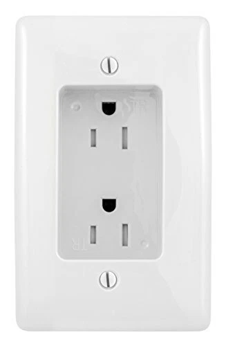 Bryant Electric RR1510W Box Mount 1 Gang Recessed TV Connection Outlet Plate