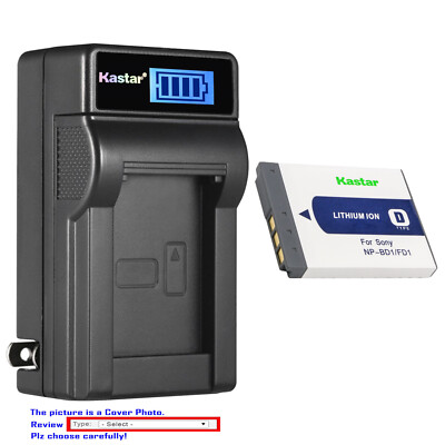 Kastar Battery LCD Wall Charger for Sony NP-BD1 FD1 D Type Battery BCCSD Charger