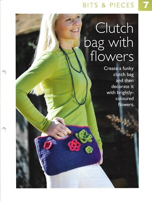 Clutch Tasche mit Blumen (PHYSISCHE Häkelanleitung)
