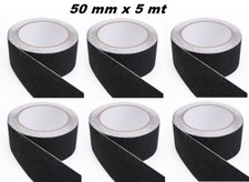 SET 6 ROTOLI NASTRO ADESIVO ANTISCIVOLO ANTI SDRUCCIOLO 5 MT X 50mm ANTI SCIVOLO