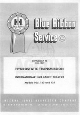 Cadet 105 122 123 Hydrostatic Transmission Hydro Manual