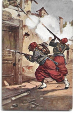 CARTOLINA MILITARE ,ASSALTO DI ZUAVI - GUERRA ITALO TURCA  non viaggiata