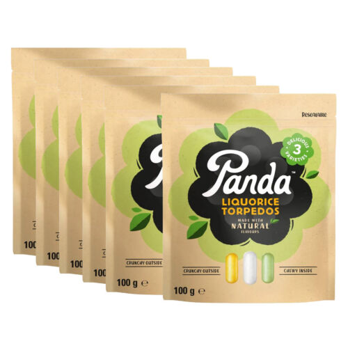 Panda Natural Liquorice Torpedos 100g (Pack of 6) - Picture 1 of 1