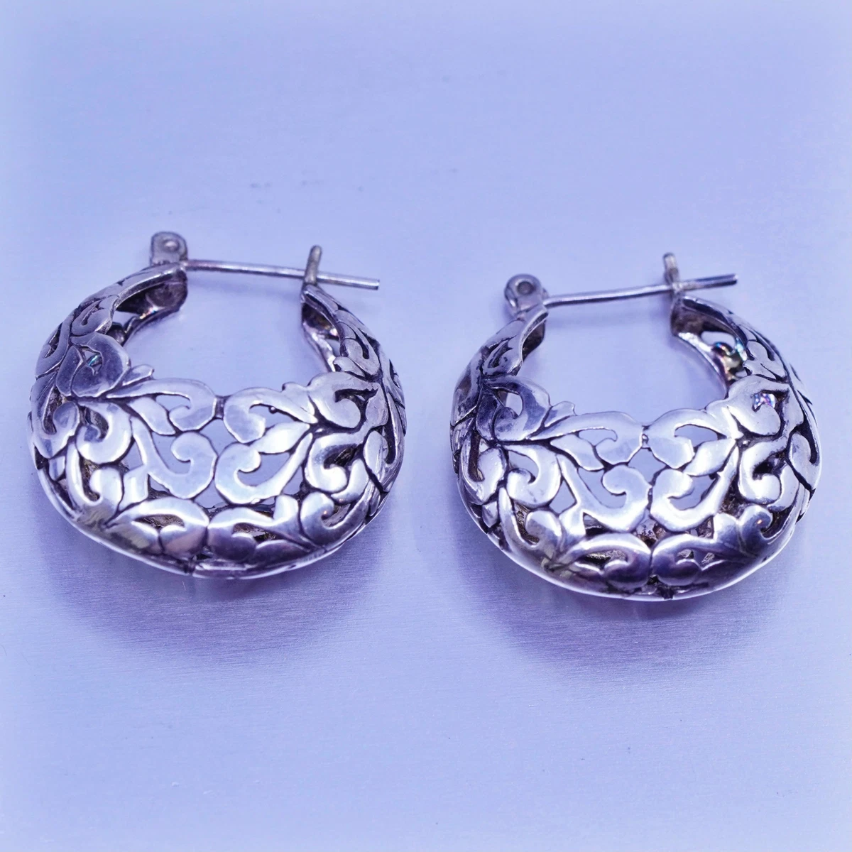 Sterling silver clearance filigree hoop earrings