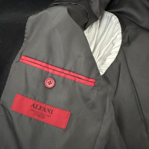 Alfani by Macys Designer Winter Overcoat Peacoat Long Wool Cashmere Coat Black - Picture 3 of 9
