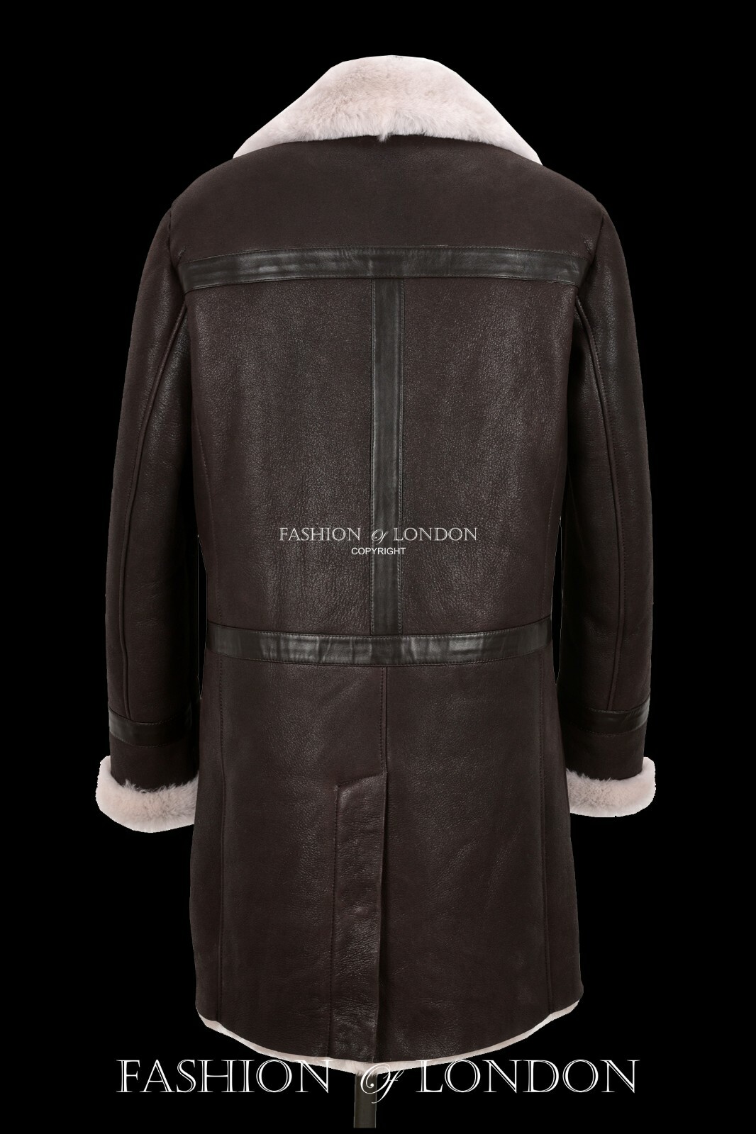 ALTRA Cappotto di pelliccia uomo pelle di pecora doppio petto marrone inverno lungo shearling cappotto di pea