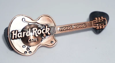 Hard Rock Cafe Pins - Vintage HRC Hong Kong 3D Copper Guitar Pin 2003 Edition - Image 1 of 2