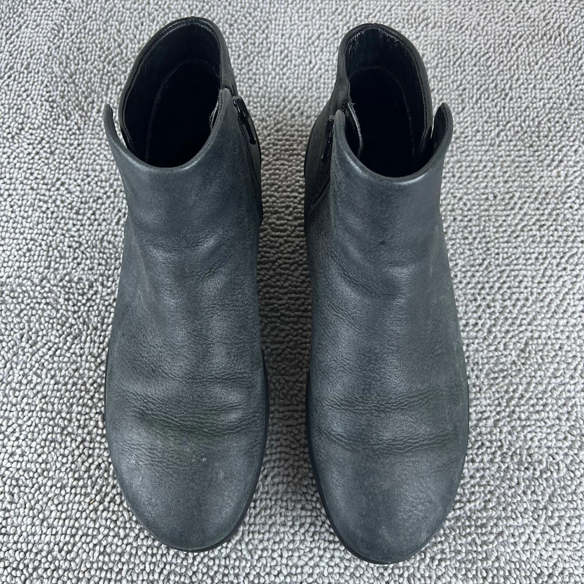 Ecco Skyler Wedge Black Leather Ankle Boots Women s Size 7 EU 38