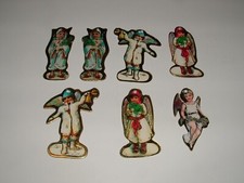 Vintage Angel Decorative Cardboard Ornaments (7), Commodore, 1987, pre-owned