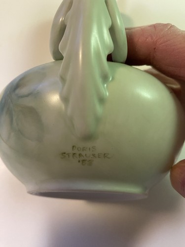 Handbemalte Porzellanvase mit Blumenblumenmuster signiert vom Künstler - Bild 8 von 12