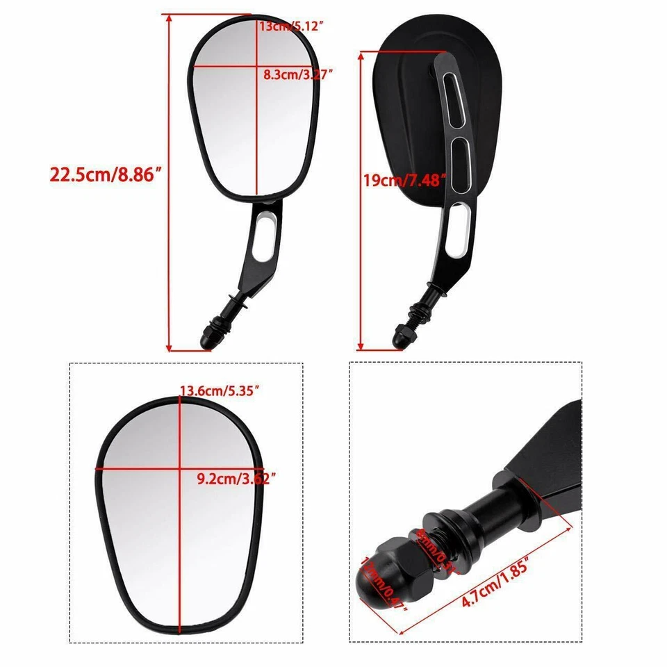 Espejos retrovisores negros para motocicleta Harley Davidson Breakout CVO FXSBSE FXSB Foto 4 de 4