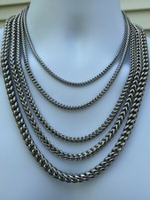 Men's Franco Chain Stainless Steel Necklace BEST QUALITY! 18-30" 3-8mm HEAVY!