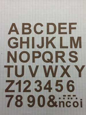 Laser Cut Letter Set Arial Bold 1'' 150 Pcs. O, HO N Scale Modeling