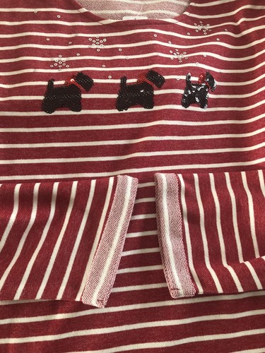 CJ Banks Plus 3X Red & White Stripe w/Black Scotty Dogs L. SLV Shirt Bling NWT - Picture 8 of 11