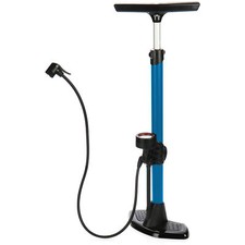 Premium-Fahrradpumpe, Standluftpumpe aus Aluminium, blau