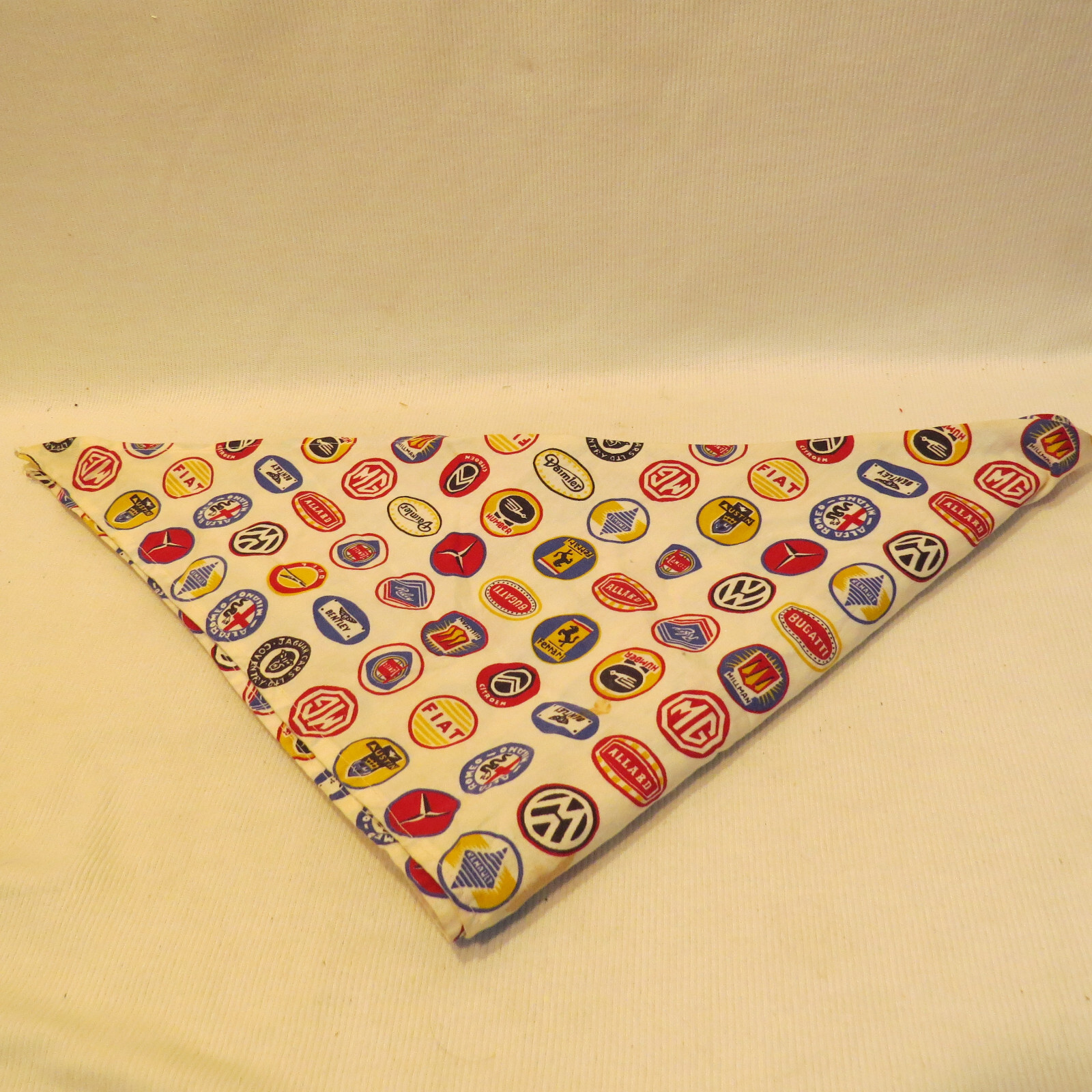 Vintage Car Logos Head Scarf Convertibles MG Bugati F… Gem